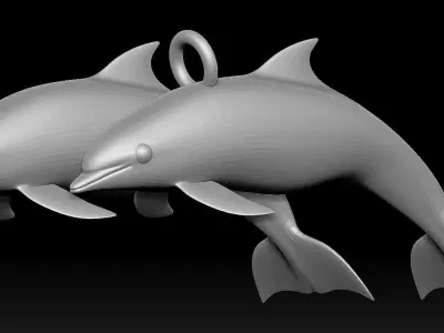 Dolphin keychain - Dolphin 3D print model Free 3D print model