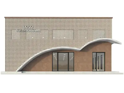 Modern Commercial Building No9 Low-poly 3D model