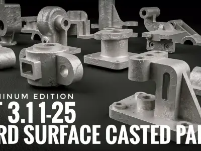 Building Blocks Kit Casted Parts Hard Surface ALUMINUM V7 Low-poly 3D model