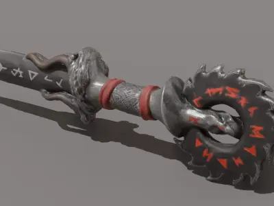 Forgotten Crusher Dagger Low Poly Dark Fantasy Low-poly 3D model