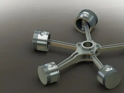 Radial Engine Free 3D model buy