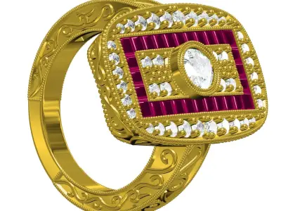 Antique Cocktail Ring 3D print model