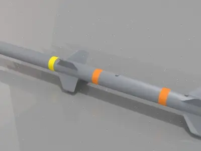 AIM 120C AMRAAM AIR TO AIR MISSILE  - HIGH POLY Low-poly 3D model