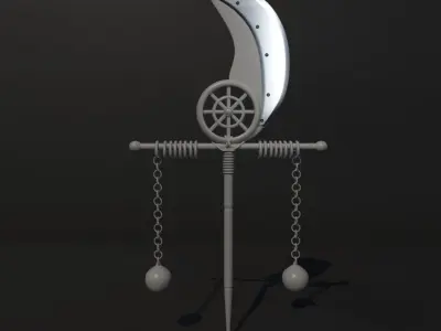 Weapon clock with crescent moon Free 3D model