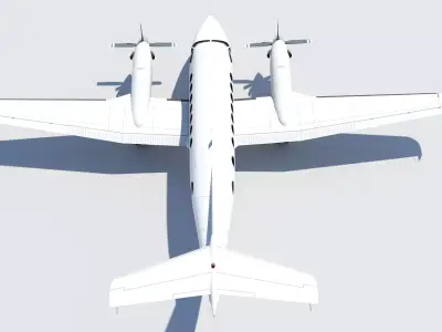 BE350 Executive Turboprop Static   Low-poly 3D model