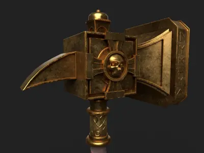 Karl Franz Warhammer Ghal Maraz Low-poly 3D model