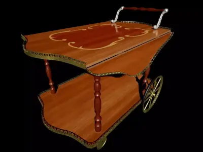 victorian wine cart 3D model