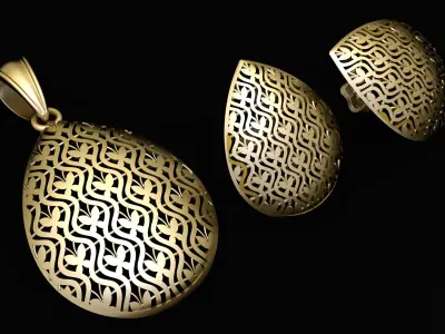 ANTIQUE INDIAN STYLE LOCKET SET 3D PRINTABLE MODEL 3D print model