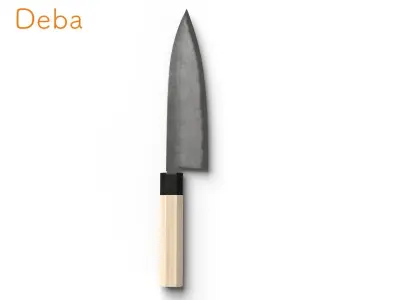 11 Japanese knives for cooking 3D model