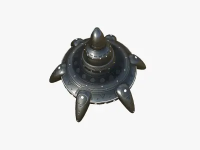 Alien Spaceship UFO G03 Dark Steel - Sci Fi Spacecraft Design Low-poly 3D model