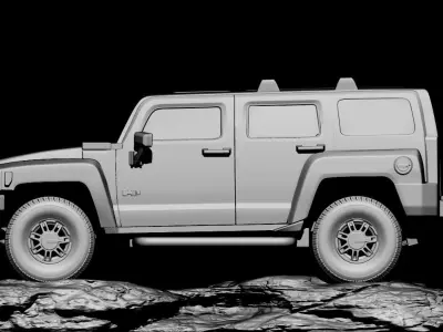 Hummer 3d print model camera with lens 3D print model