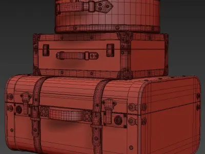 Vintage Suitcases 3D model