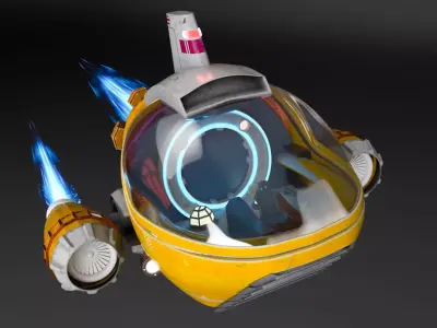 Cute Starship 3D model Low-poly 3D model by yzhao5124