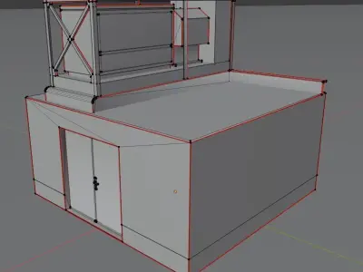 Power Storage Container with Control Module 2 Blue Low-poly 3D model