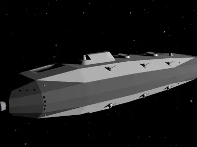 15 inch Space Battleship 3D model