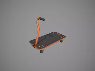 Transport Trolley - Orange Low-poly 3D model