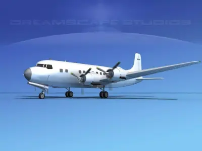 Douglas DC-6 Bare Metal 3D model