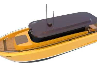 48 Feet Trawler Boat  3D model