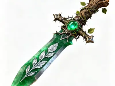 Verdant Heart Oak Dagger 3D Model Low-poly 3D model