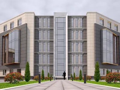 office building Low-poly 3D model shop