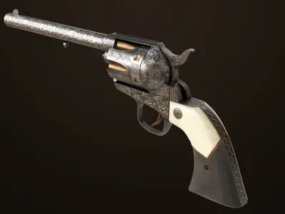 Aesthetic Revolver 03  Generic All PBR Unity UE Textures Low-poly 3D model