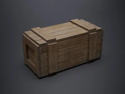 Destructible Wooden Box - Game Ready Low-poly 3D model