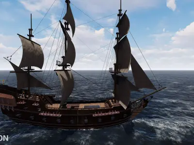 BlackPearl Ship 3D Model 3D print model