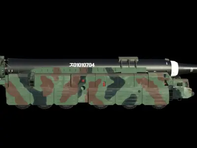 Hwasong 12 missile launcher 3D model purchase