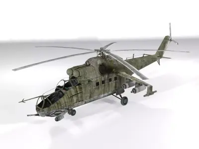 Mil Mi-24 Low-poly 3D model