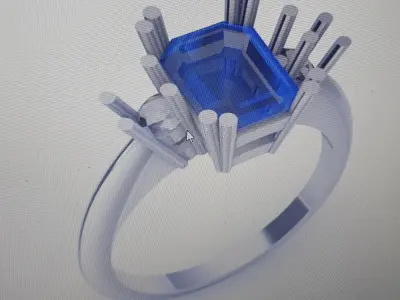 three stone ring 3D model