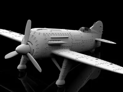  Stylized Vintage Aircraft 3D print model