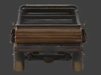 Post-Apocalyptic Outlaw Battle Truck 3D Model Low-poly 3D model