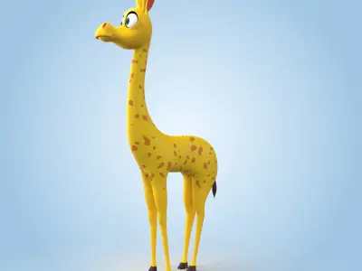 Giraffe cartoon 3D model