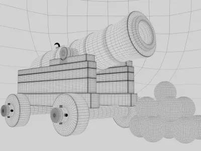 Cannon 3D Model For Gaming and VFX Compositing Low-poly 3D model