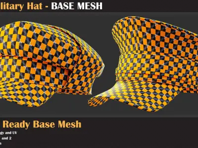 25 Military hat BASE MESH - VOL 18   3D model
