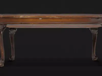 Antique Wooden Coffee Table 3D model