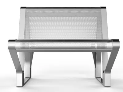 Waiting Room Seat V2 Double 1 Big Seat 3D model