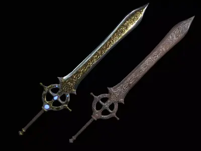 Excalibur sword Low-poly 3D model purchase