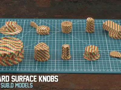 35 Sub-D Hard Surface Knobs 3D model