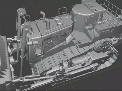 Bulldozer Low-poly 3D model from CGTrader - Low-poly