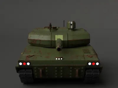 Green Military Tank  Low-poly 3D model