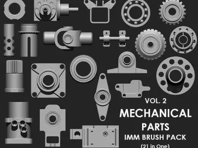 Mechanical Parts IMM Brush Pack 21 in One Vol 2 3D model