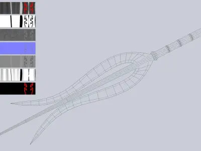 Demonic blade Low-poly 3D model