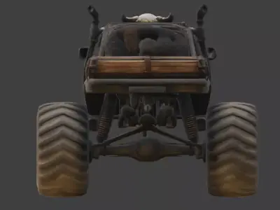 Post-Apocalyptic Rebel Monster Truck 3d Low-poly 3D model