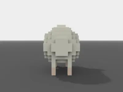 Voxel Sheep Low-poly 3D model