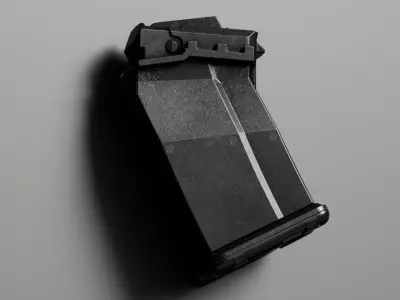 Double Stack Pics Saiga 8 - 20 Bullets Low-poly 3D model