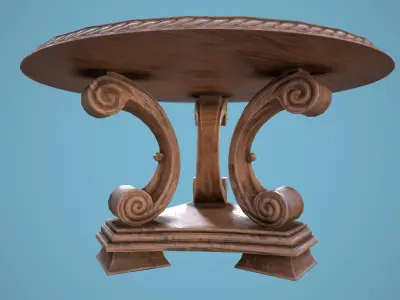 Round Table Low-poly 3D model