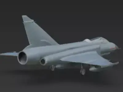 Heavy Payload Fighter Jet 3D Model Swing Wing Aircraft Low-poly 3D model