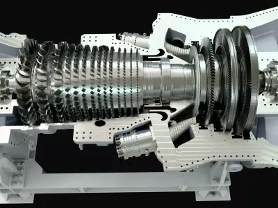 Gas Turbine Engine high Detail full Interior 3D model