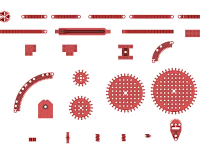 TwindBricks3D - 66 Technic Gear collection 3D print model
